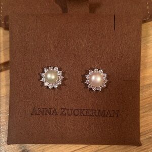 Anna Zuckerman fresh water pearl halo earrings